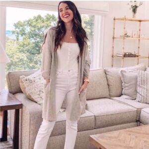 Anthropologie DONNI Ribbed Open Front Slouchy Cardigan OS